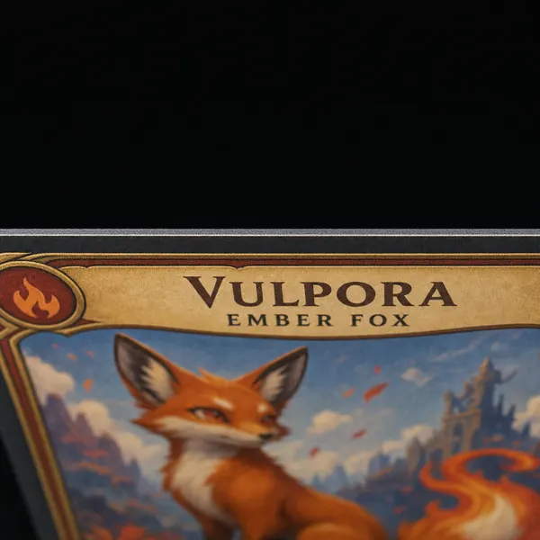Reference: top edge of card in sharp macro focus