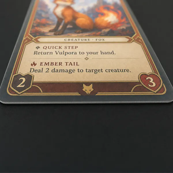 Reference: bottom edge of card in sharp macro focus