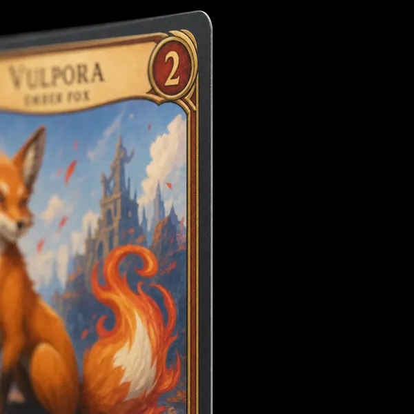 Reference: right edge of card in sharp macro focus